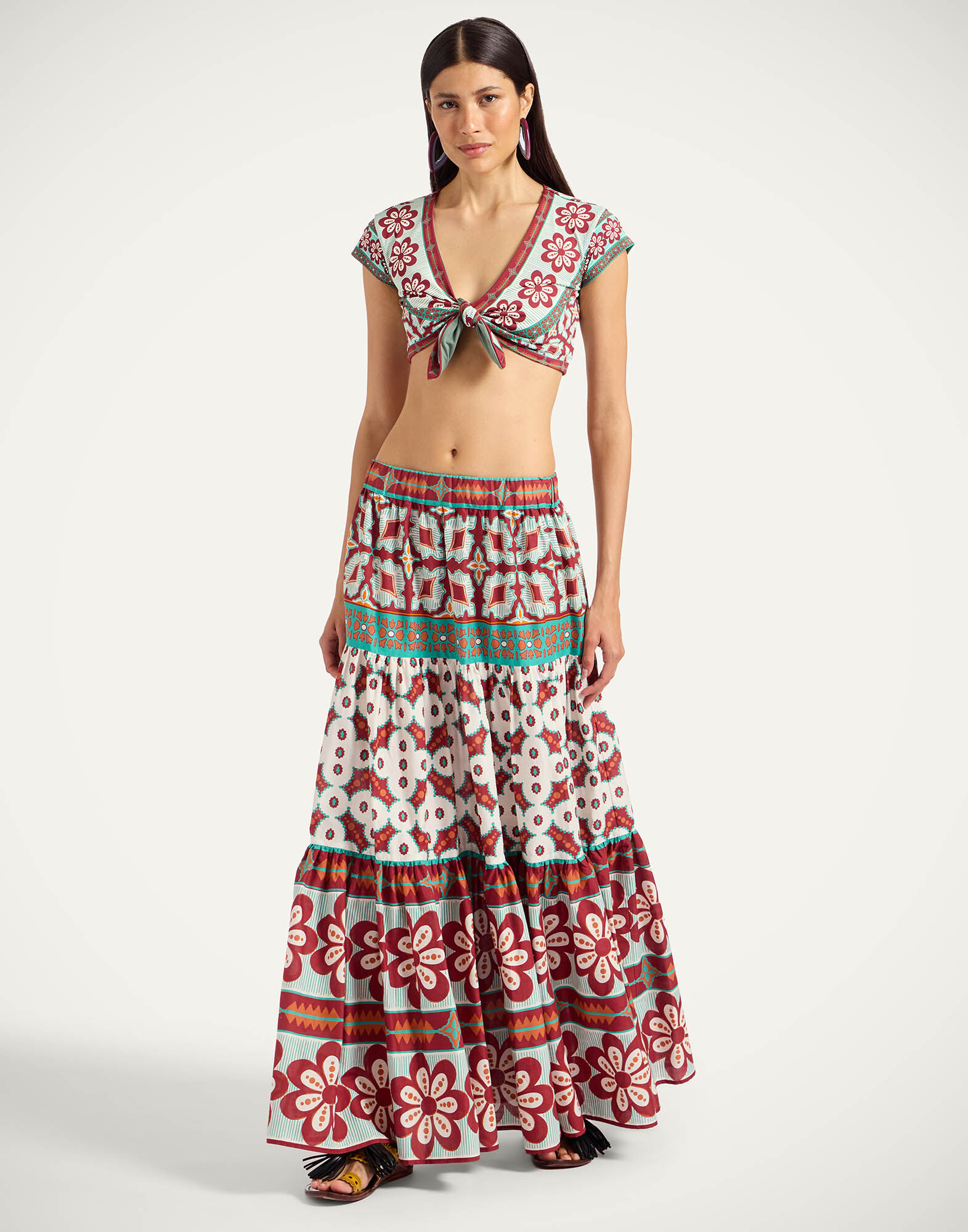 La DoubleJ Bardot Top Pagoda Plac&eacute;e Rust SWI0094LYC006PAG01OR04