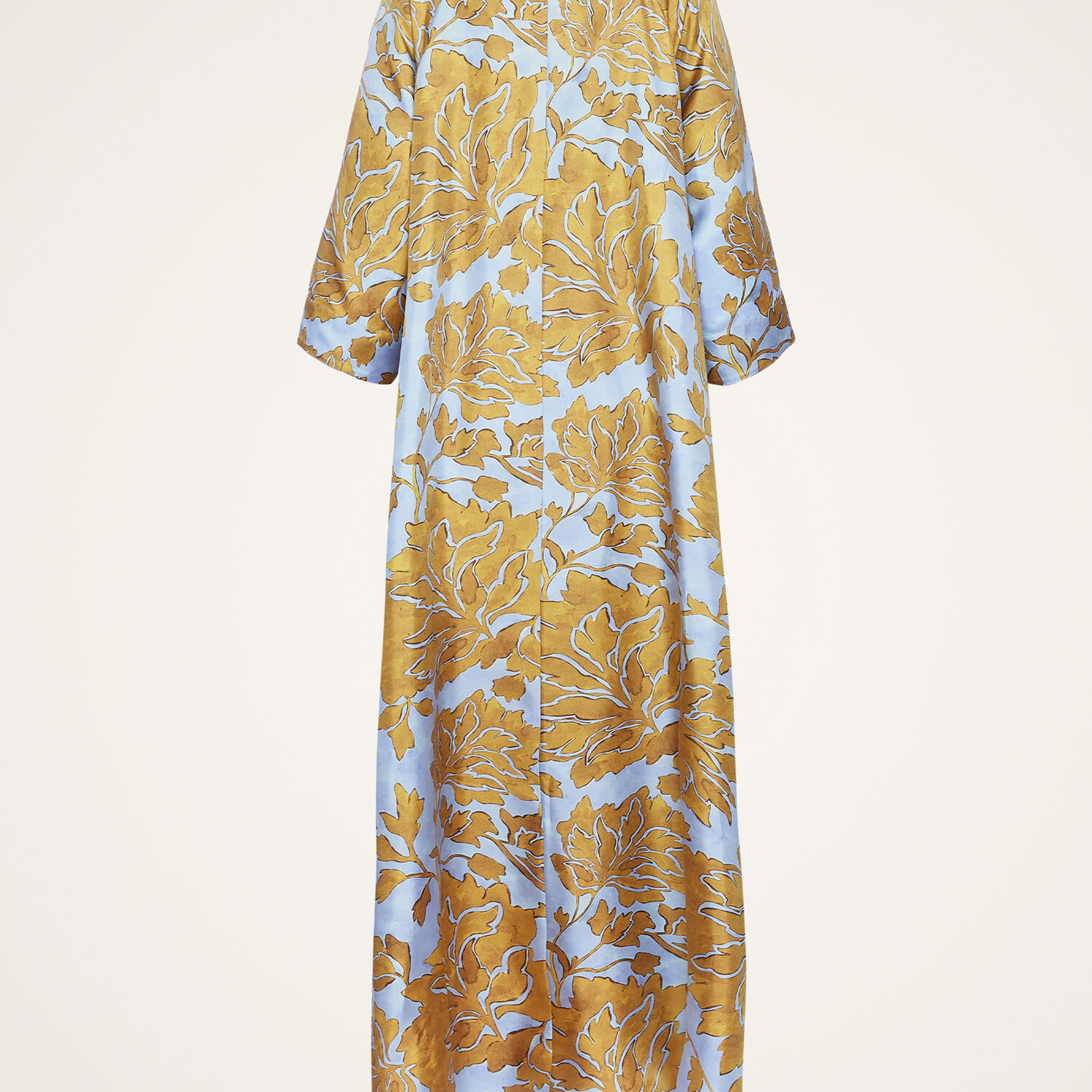 La Doublej Muumuu Dress Round Neck In Tangle Light Blue