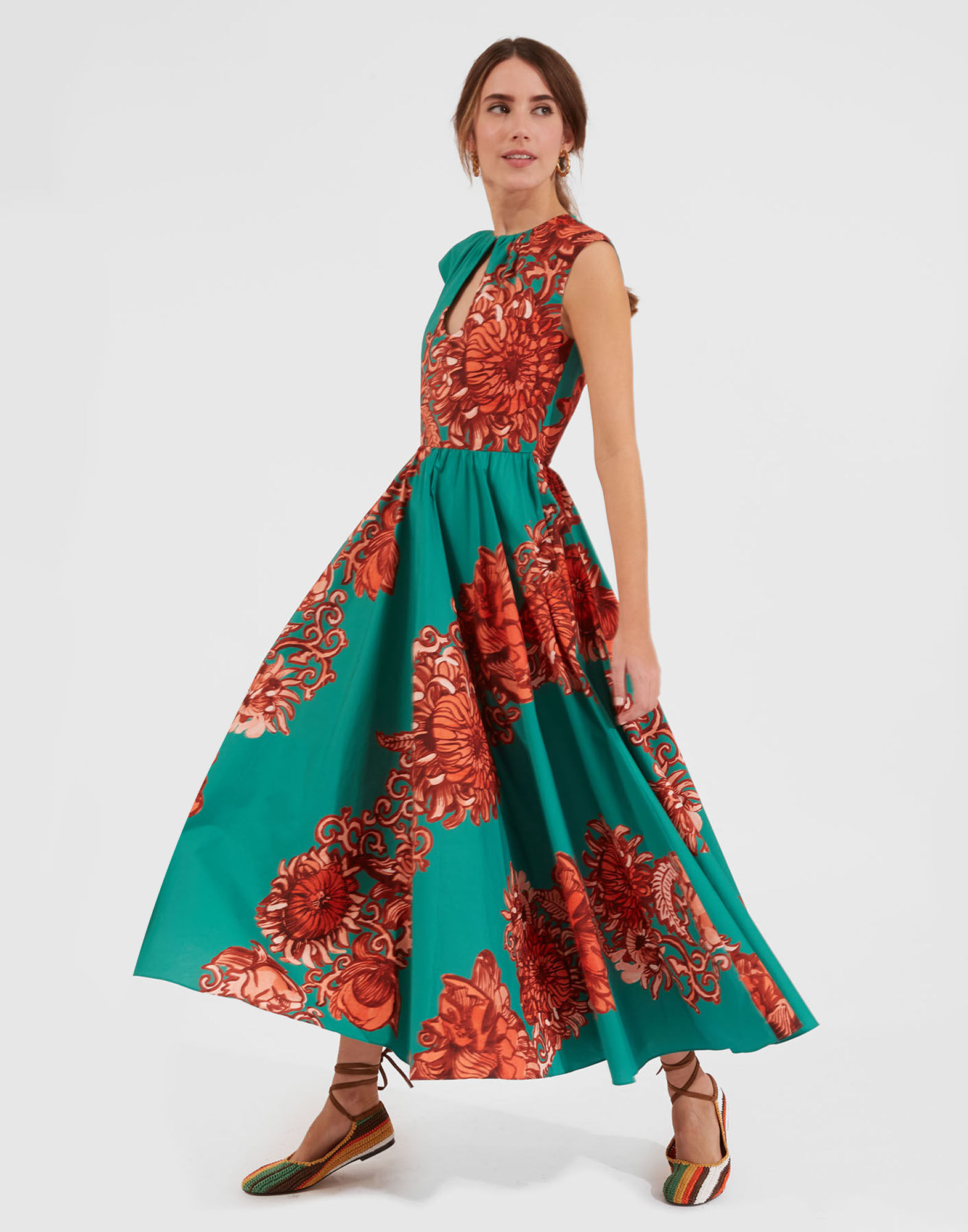 La DoubleJ Keyhole Dress Anemone Ghirlanda DRE0506COT039ANE03GR02