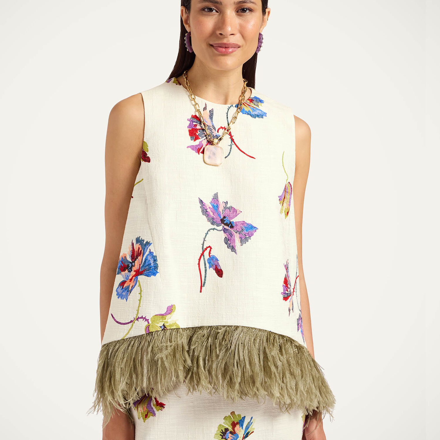 La Doublej La Scala Top In White