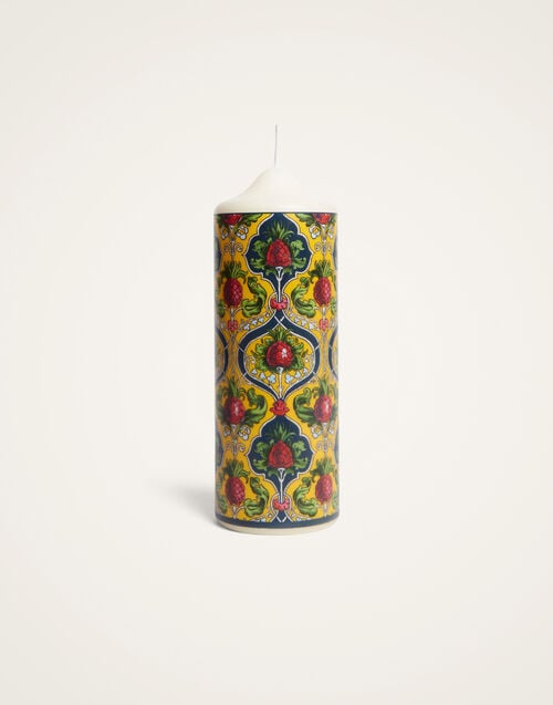 La DoubleJ Printed Pillar Candle Ananas Yellow CAN0011WAX001ANA01YE02