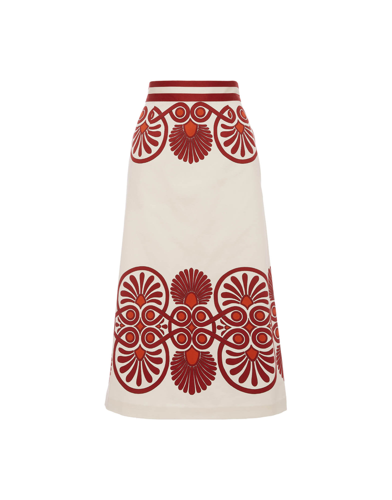 La DoubleJ Baia Skirt La DoubleJ Baia Skirt Medallion Placée Cream SKI0081COT037MED01WH03