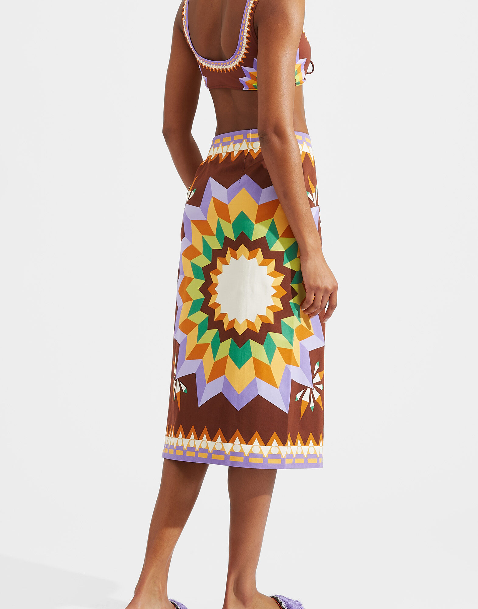 La DoubleJ 2-Way Pareo Skirt Sunset Moro Plac&eacute;e SKI0075COT037SUS0002