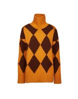 La DoubleJ Argyle Sweater Yellow / Brown PUL0091KNI064VAR0168