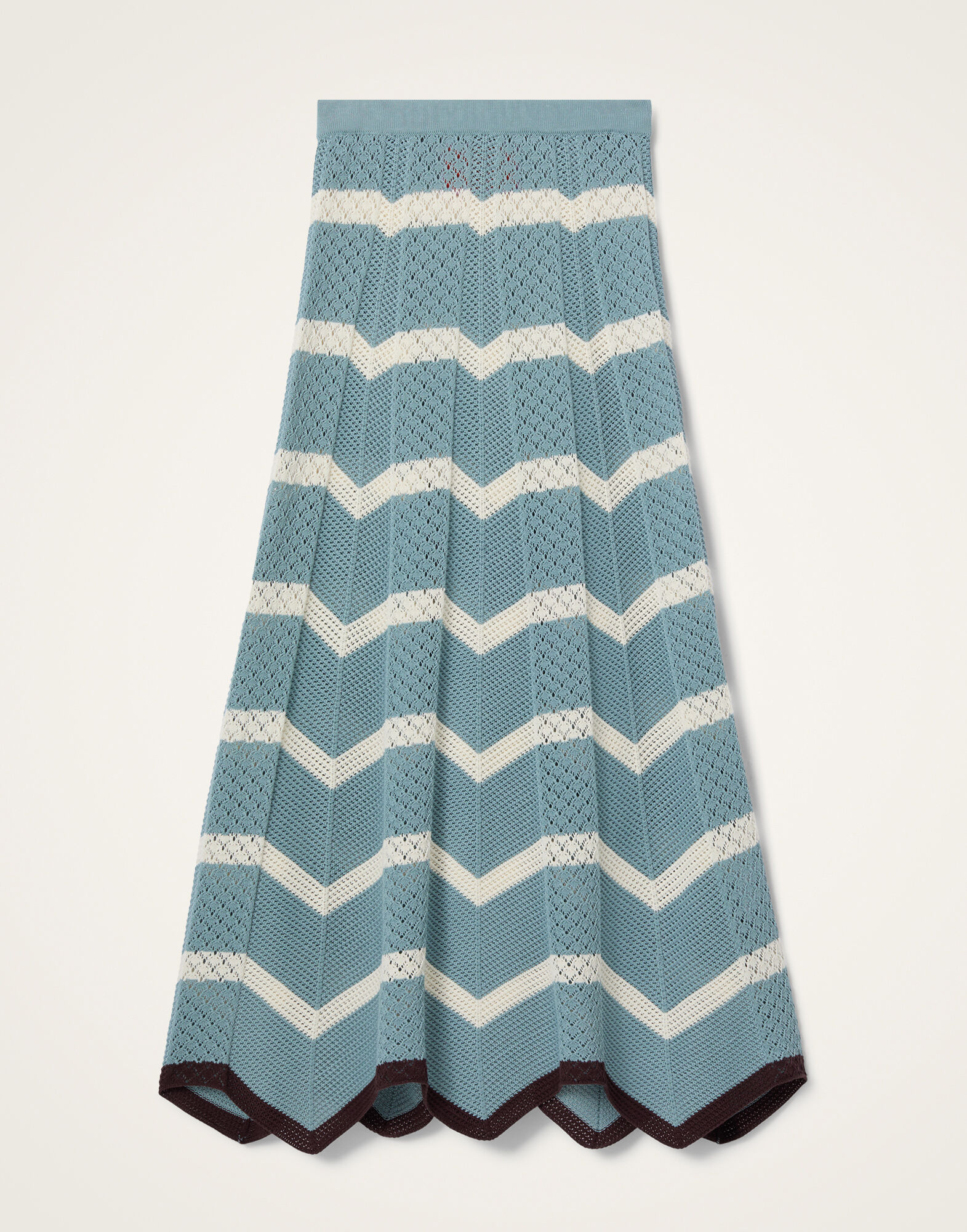 La DoubleJ Chevron Skirt Color Block Blue & Ivory SKI0155KNI084VA506BU03