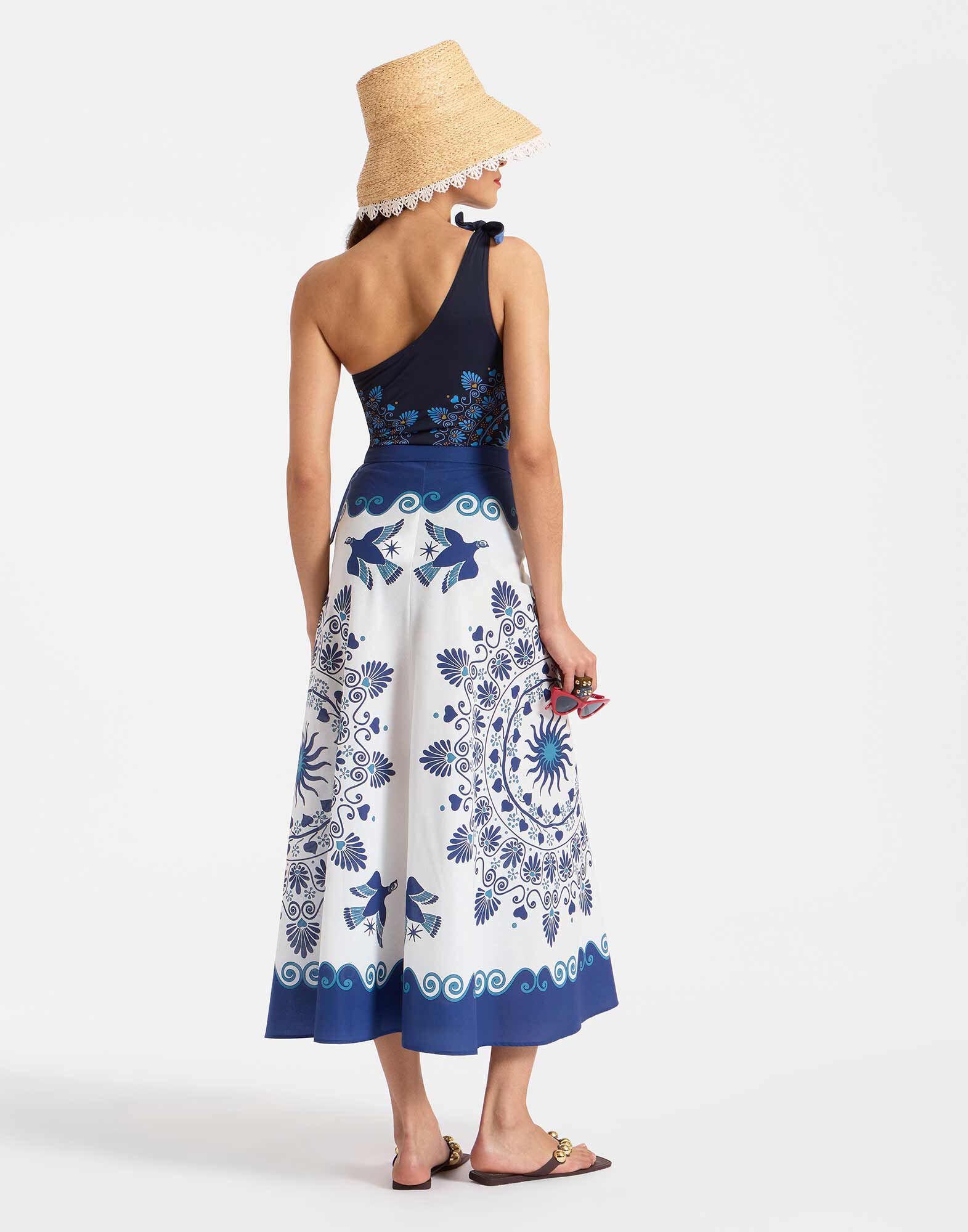 La DoubleJ Flipper Skirt Olympus Plac&eacute;e Cream SKI0122COT056OLY01WH03