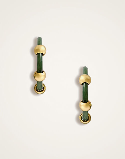 La DoubleJ Studded Hoops Solid Camouflage EAR0049POL014SOLIDGR08