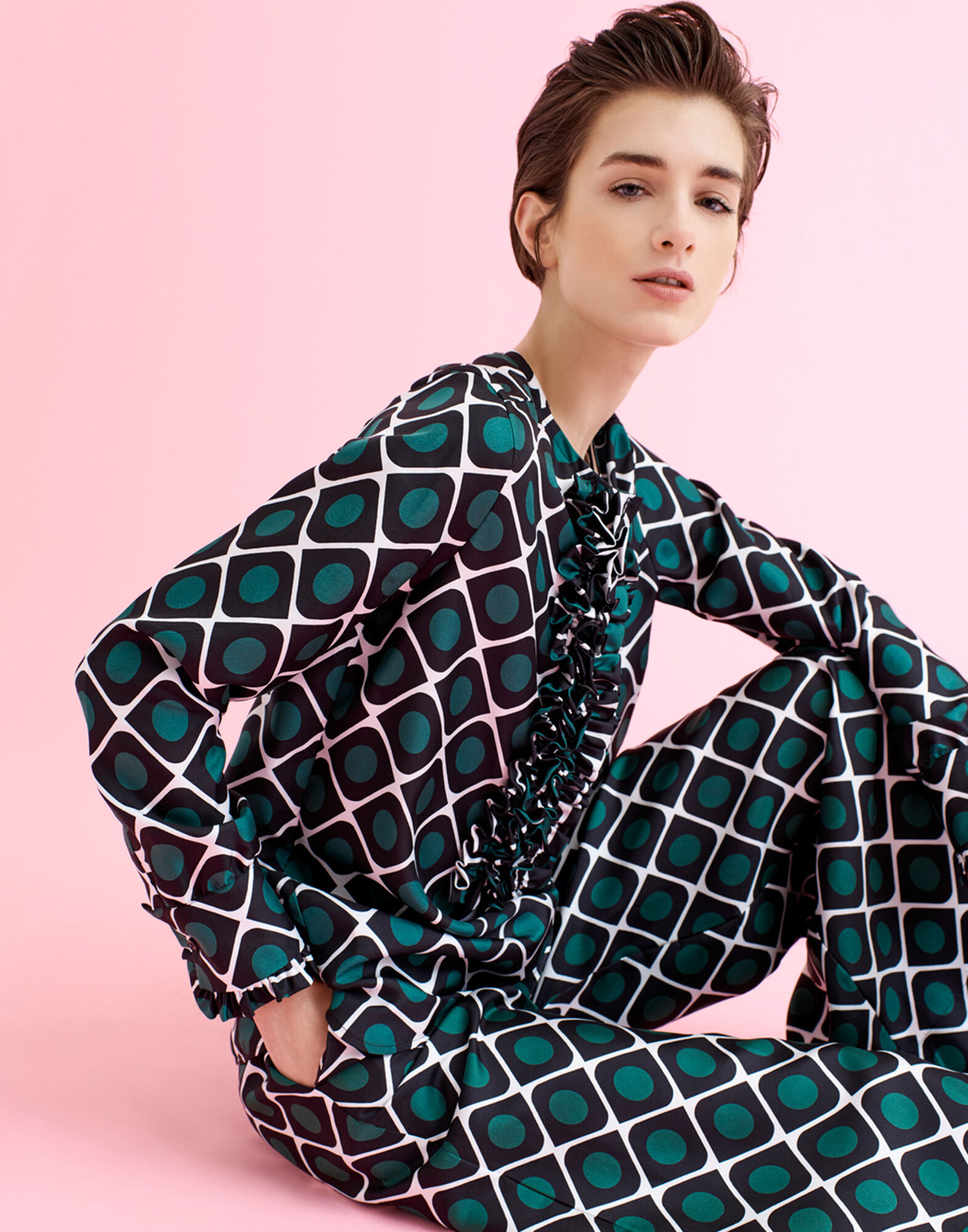 LaDoubleJ Tuxedo Shirt Olive SHI0005SIL001OLI0001