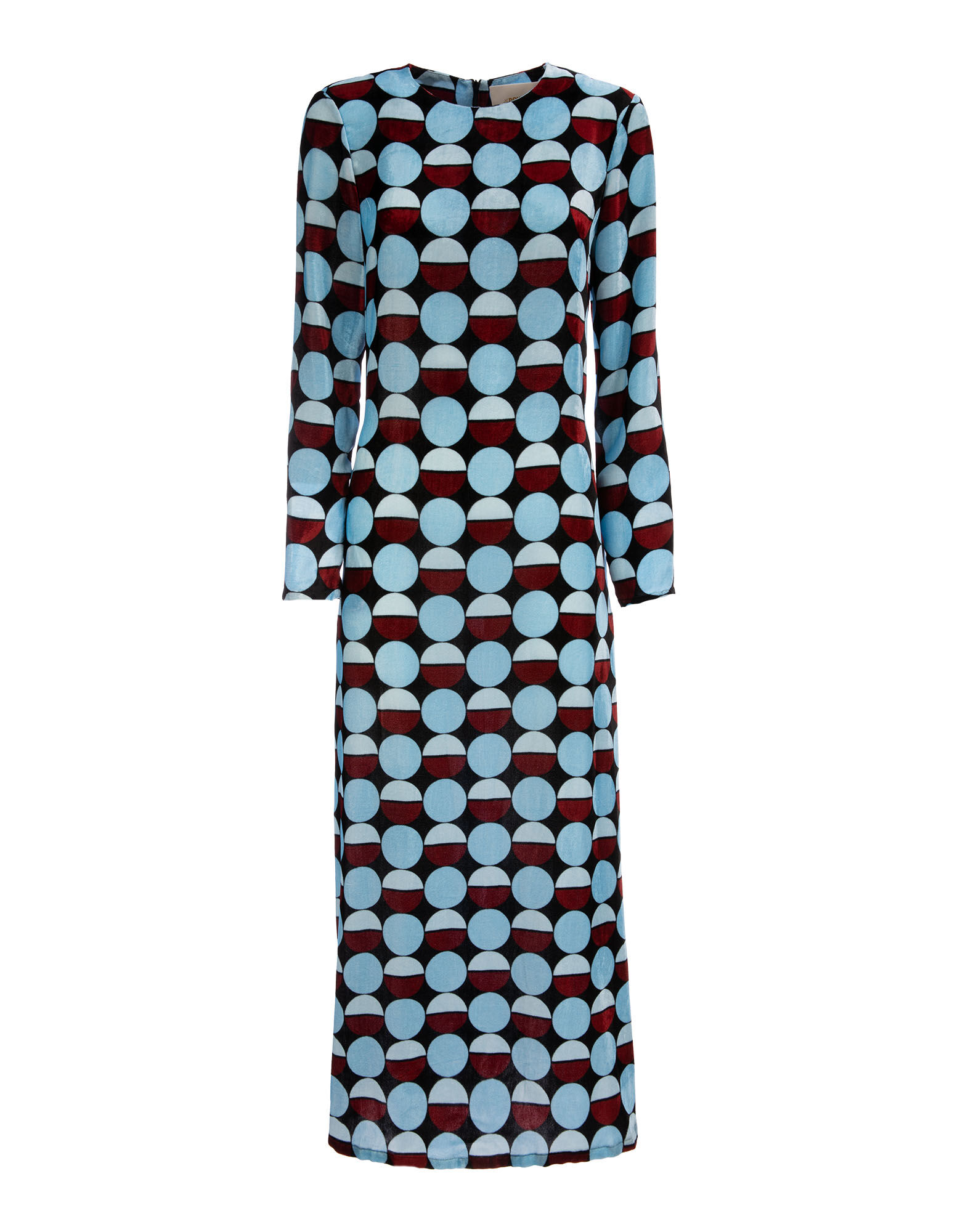 LaDoubleJ Long Sleeve Swing Dress Sfere Azzurro DRE0184VEL004SFE0003