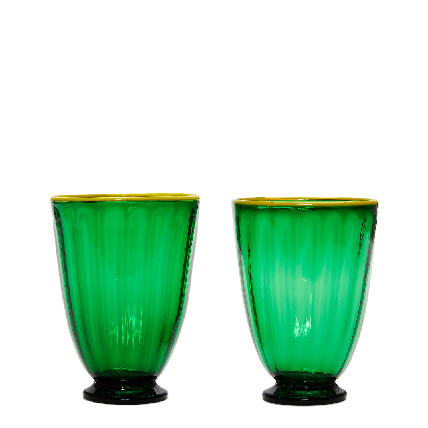 Shop La Doublej Rainbow Glasses Set Of 2 In Green