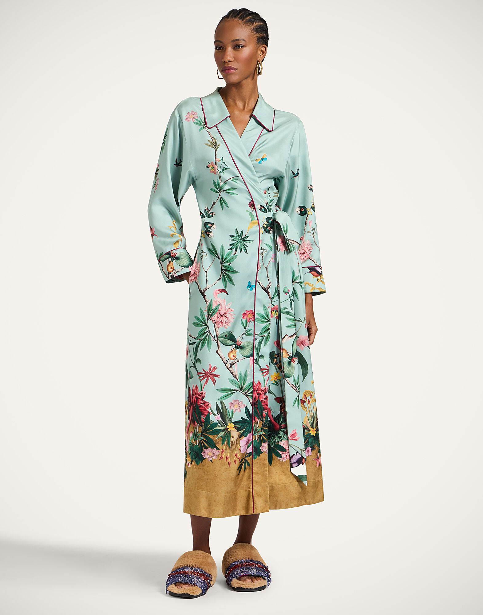 La DoubleJ Midnight Dress Zooflora Plac&eacute;e Light Blue DRE0819SIL001ZOF04BU01