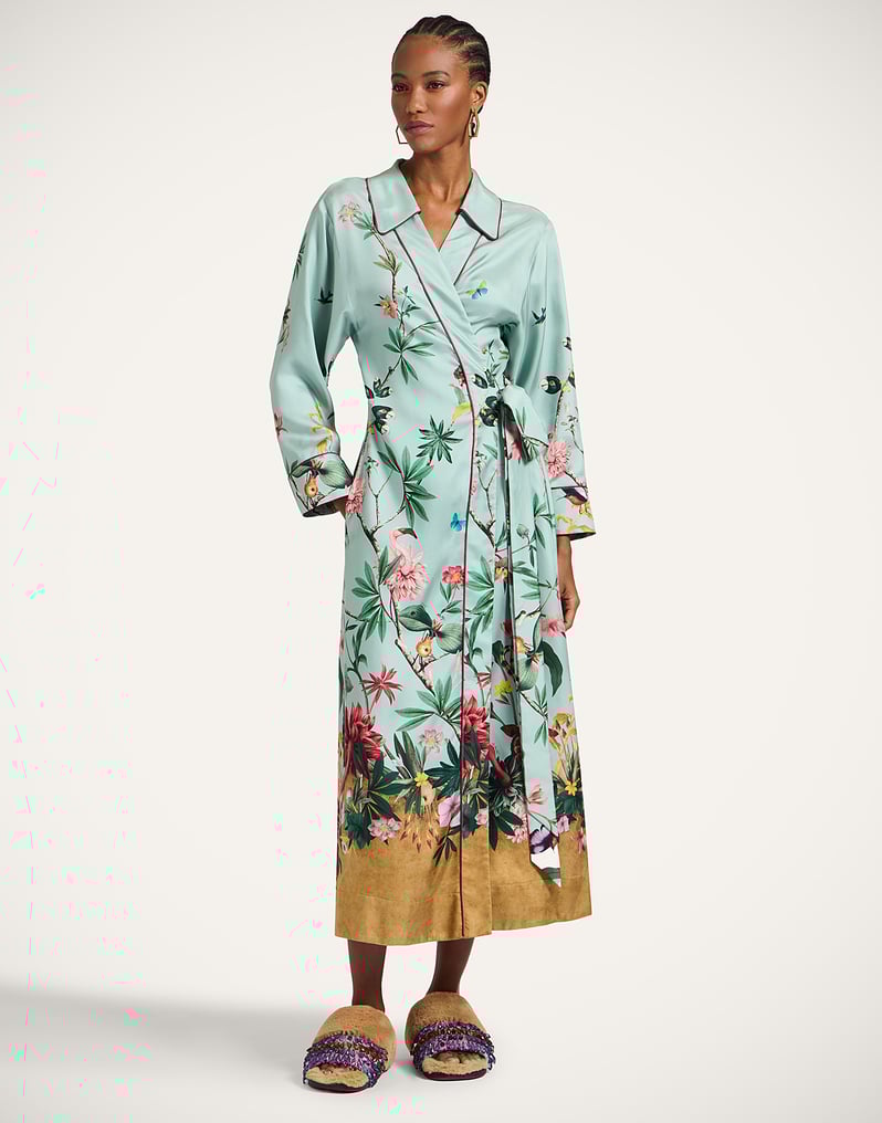 La DoubleJ Midnight Dress La DoubleJ Midnight Dress Zooflora Placée Light Blue DRE0819SIL001ZOF04BU01