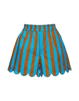 La DoubleJ Pull-Up Shorts Embroidered Riviera Turchese TRO0083COT039RIV02BU08