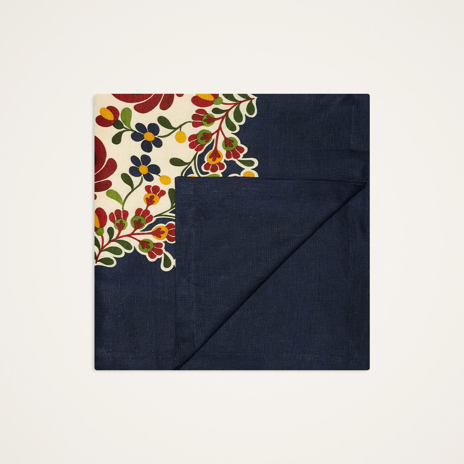 La Doublej Large Windflower Linen Tablecloth In Windflower Placée Bordeaux