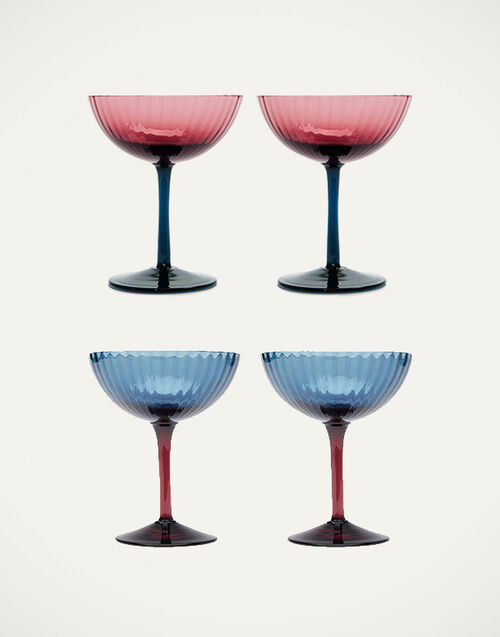 La DoubleJ Champagne Coupe Set of 4 Mixed GLA0013MUR001ASS0005