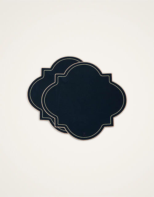 La DoubleJ Medallion Placemats Set Of 2 La DoubleJ Medallion Placemats Set Of 2 Solid Navy PMT0028ACR003SOLIDBU06