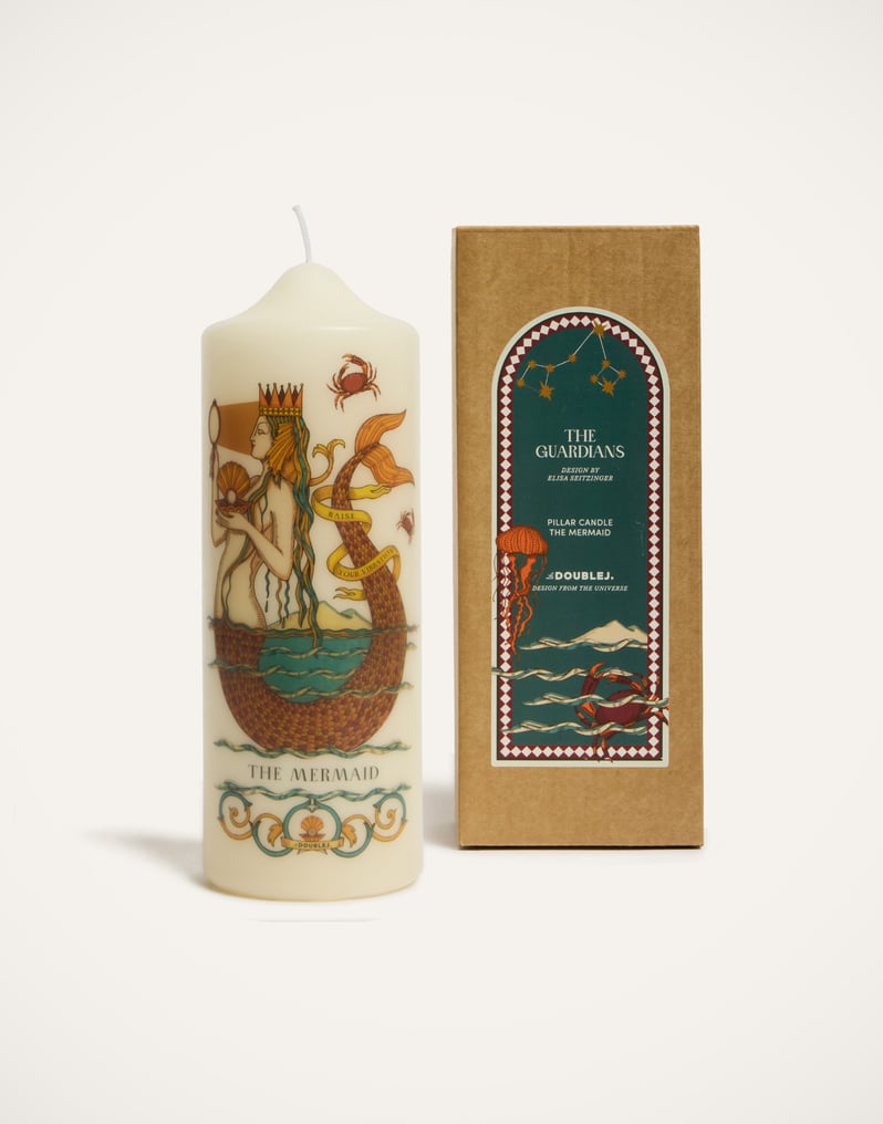 La DoubleJ Printed Pillar Candle La DoubleJ Printed Pillar Candle The Mermaid Multicolor CAN0011WAX001MRM01MU01