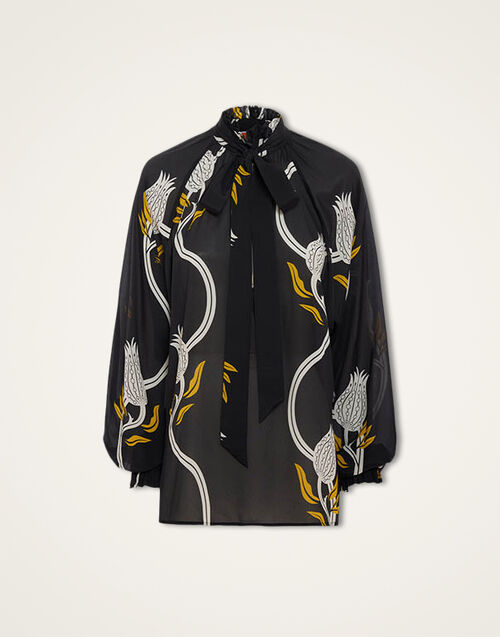 La DoubleJ Cerere Blouse Melograno Black & White SHI0120VIS019MEL01BL03