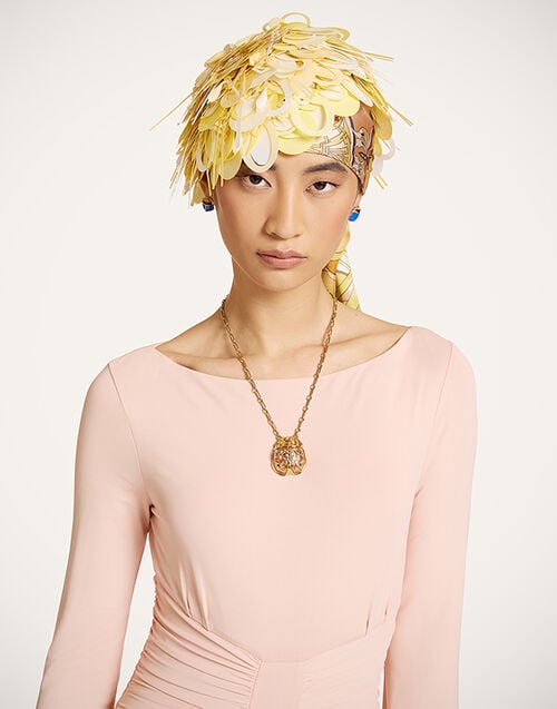 La DoubleJ Paillette Hat Solid Yellow HAT0045PAI019SOLIDYE02