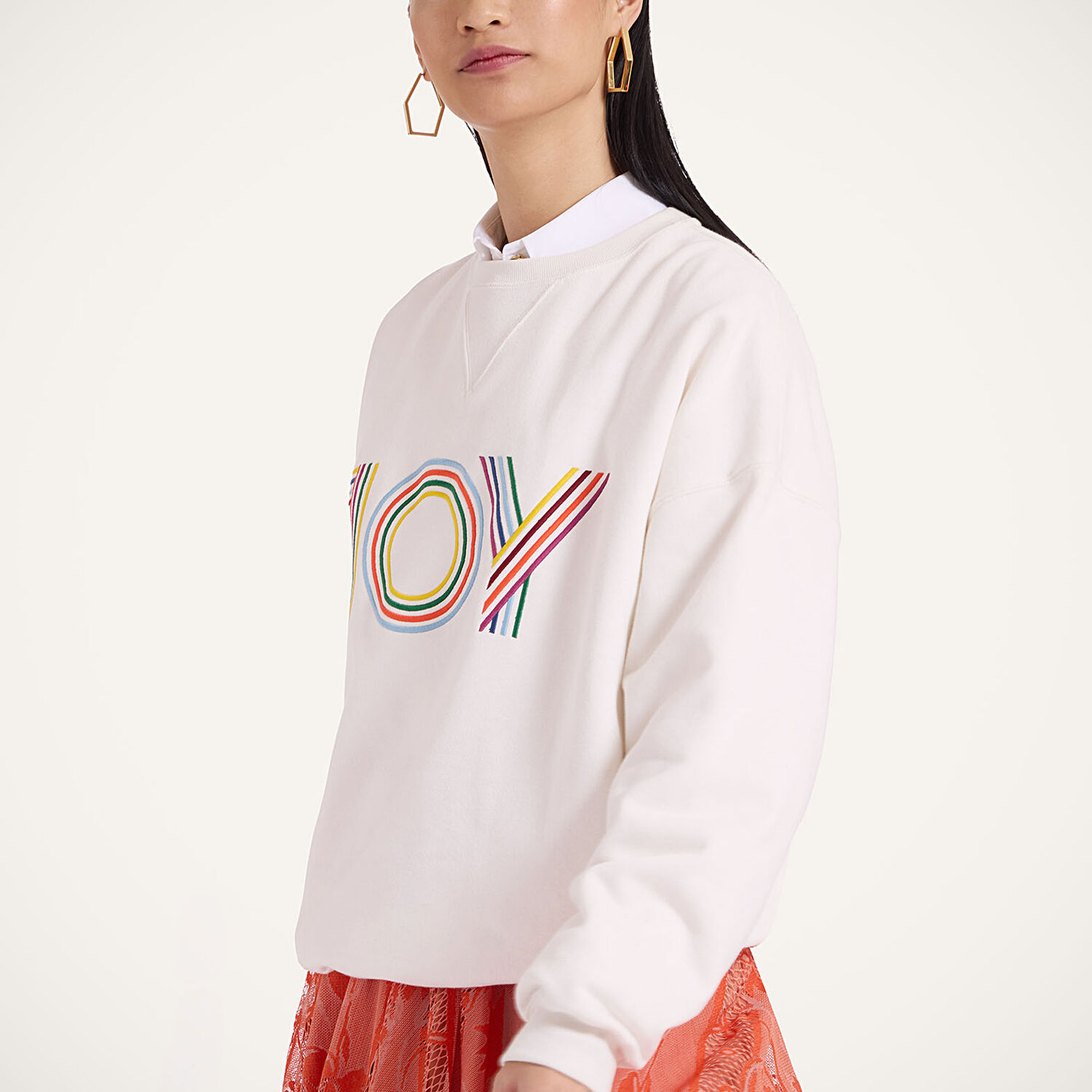La Doublej Joy Sweatshirt In Joy Off White