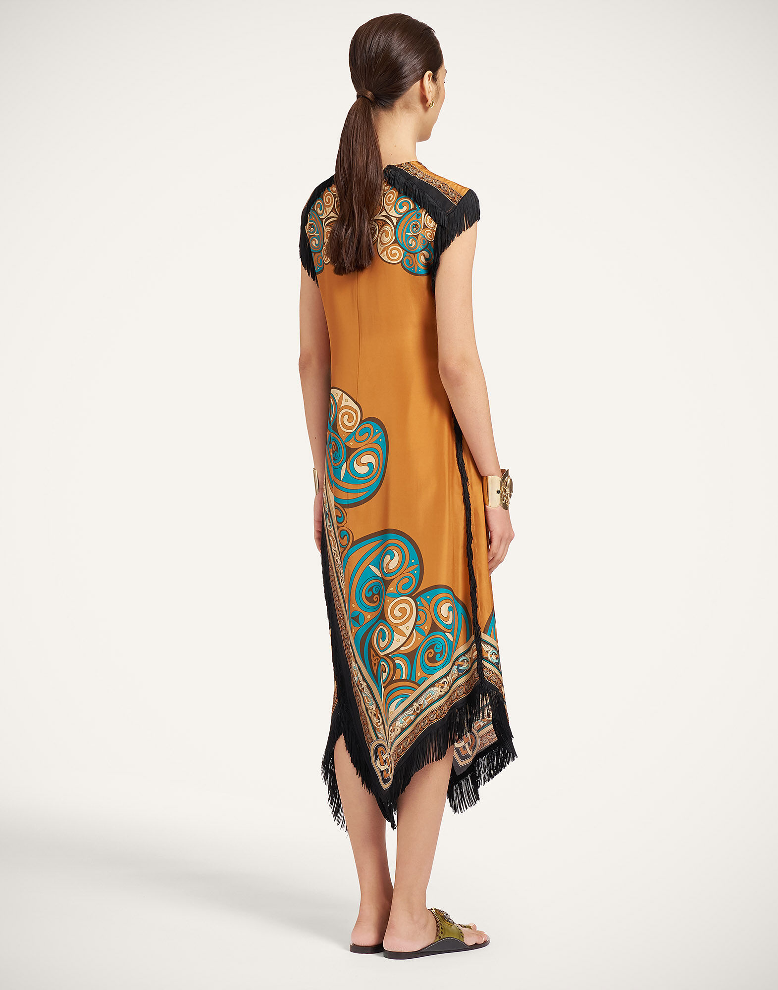 La DoubleJ Scarf Dress Kells Plac&eacute;e Tobacco DRE0964SIL009KEL03BR06