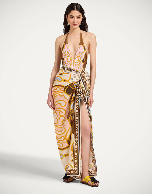 La DoubleJ Pareo Cocoon Plac&eacute;e Brown SCA0051COT003COC02BR02