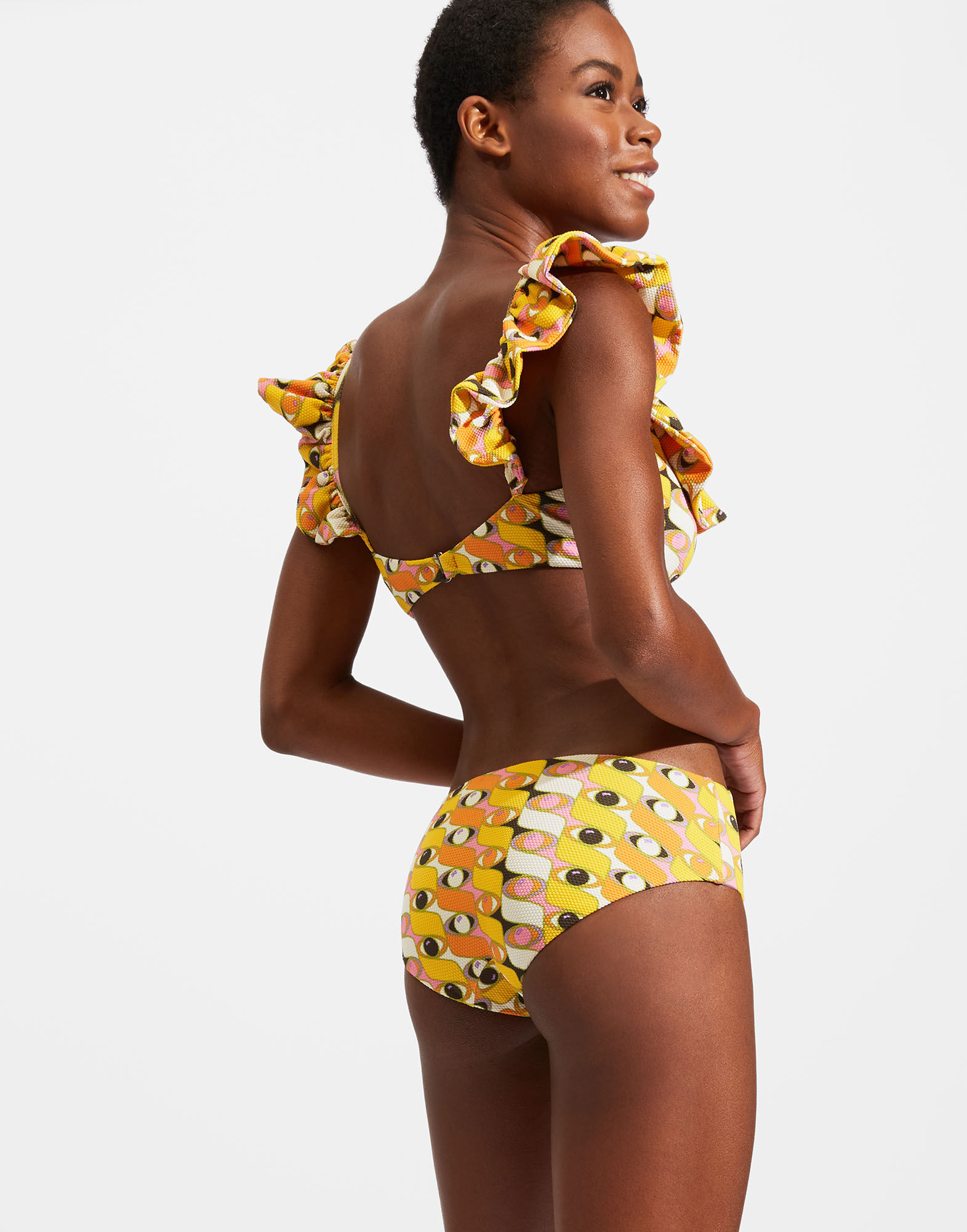 Long frill bikini hot sale top
