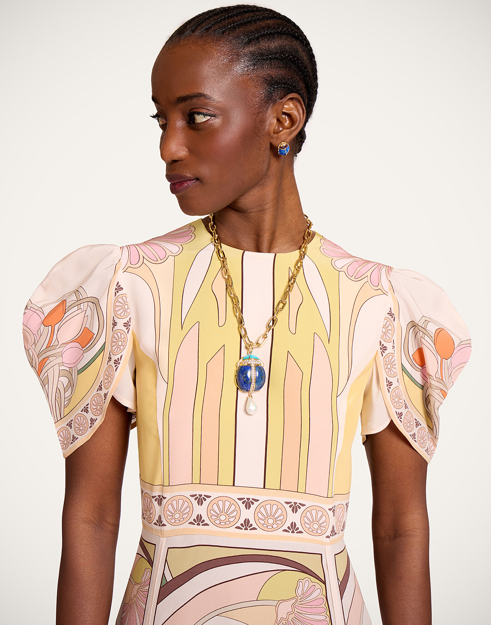 La DoubleJ Cherie Scarf Dress Tulip Plac&eacute;e Pale Pink DRE0936CRE002TUL07PI02