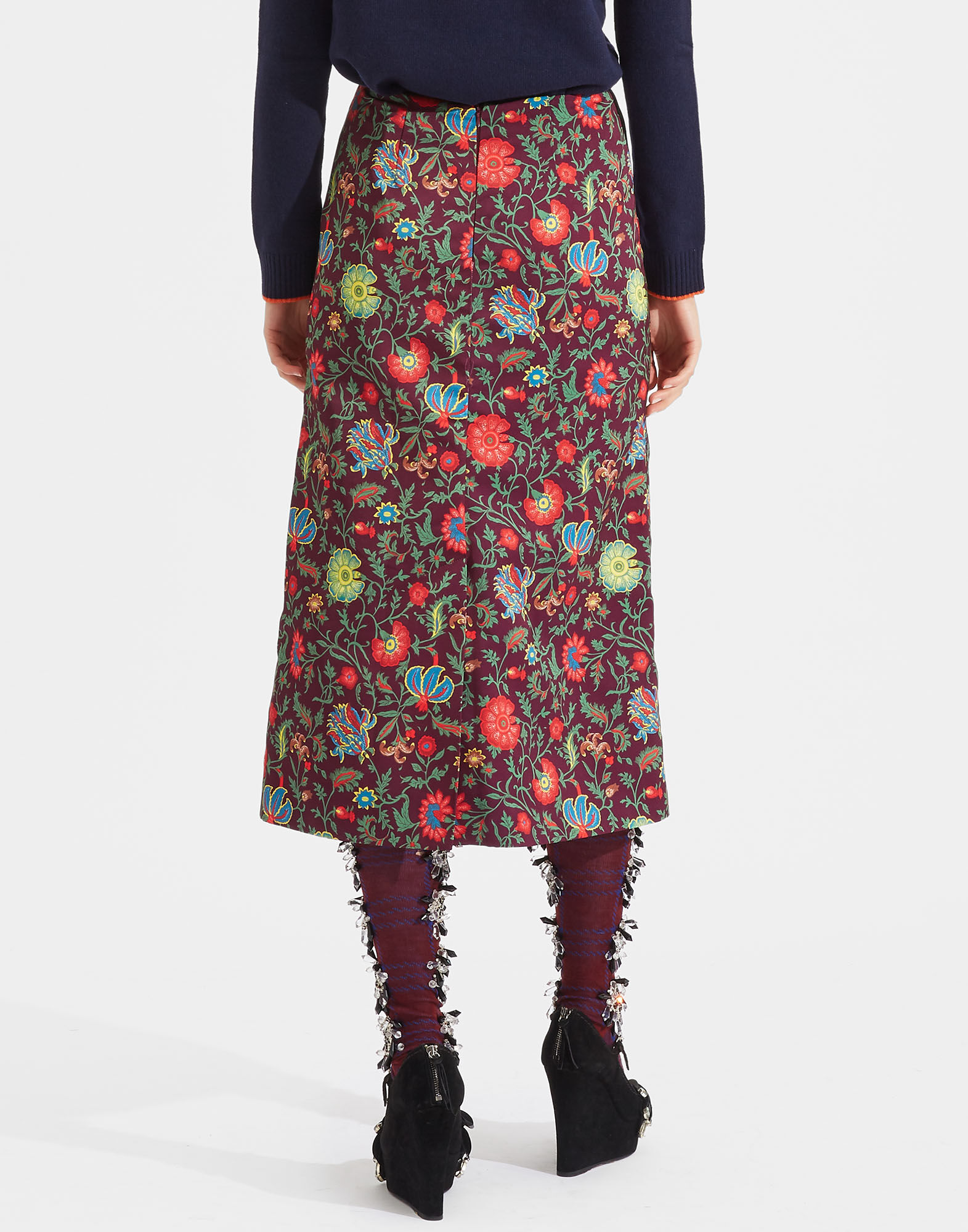 LaDoubleJ Pencil Skirt Dragonflower Viola SKI0011RAD001DRA0002