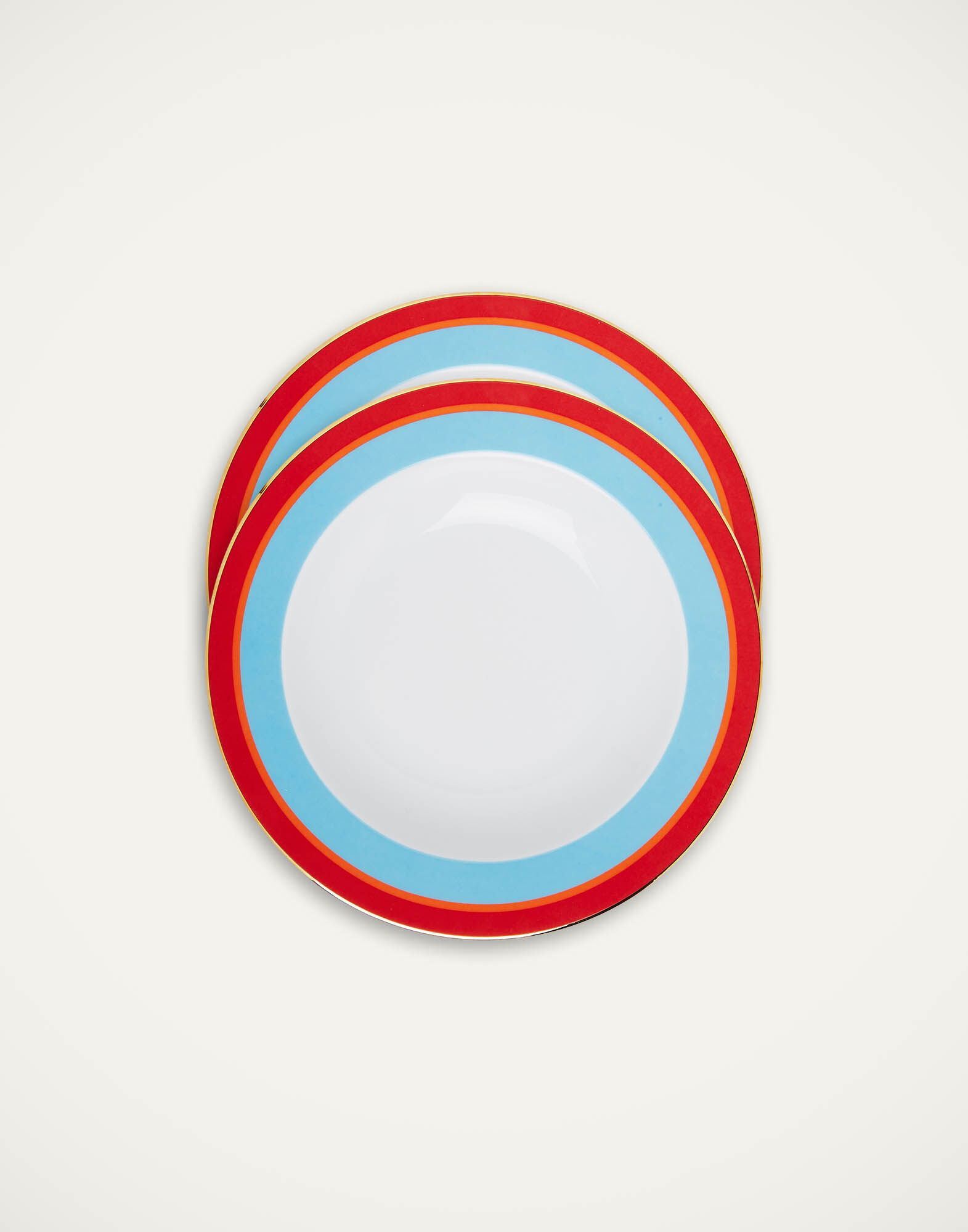 La DoubleJ Soup Plates Set Of 2 Rainbow Azure SOU0002CER001RAI02BU01