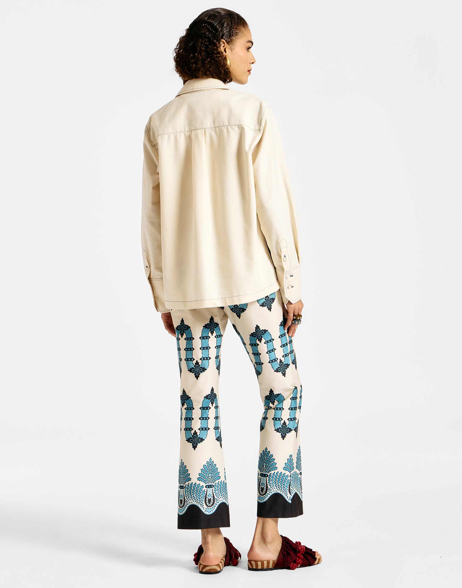 La DoubleJ 24/7 Pants Scirocco Plac&eacute;e Ivory TRO0069COT006SCI03WH04