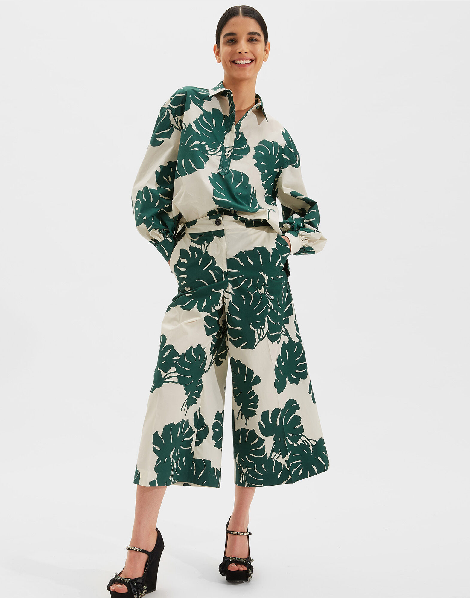 LaDoubleJ Poet Shirt Monstera SHI0055COT001MON0001