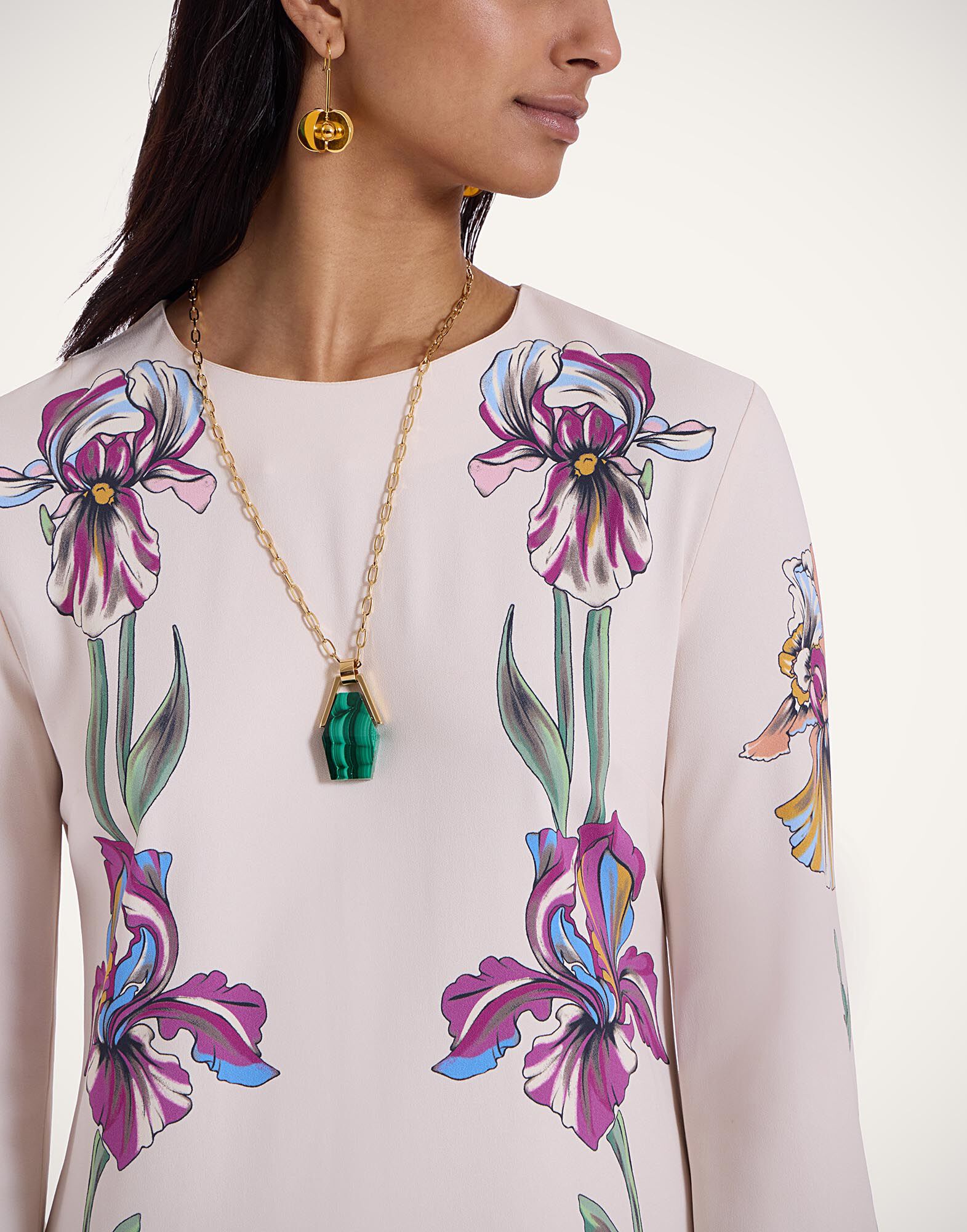 La DoubleJ Mini Supremes Swing Dress Iris Plac&eacute;e Ivory DRE0619VIS011IRS07WH04