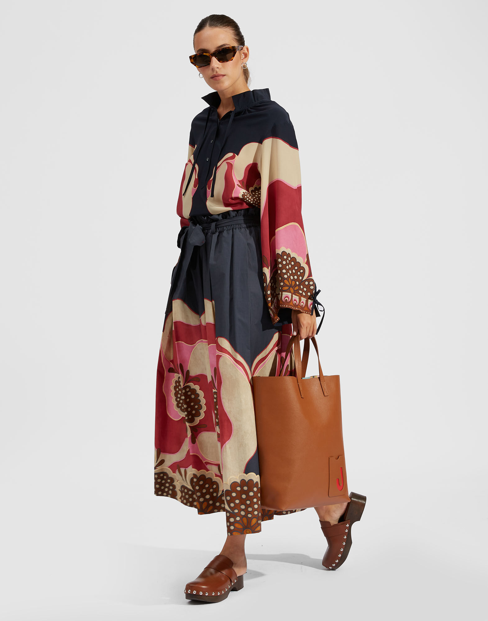 La DoubleJ Shirt And Sassy Poppies Fuxia Plac&eacute;e SHI0061CRE002PPP0004