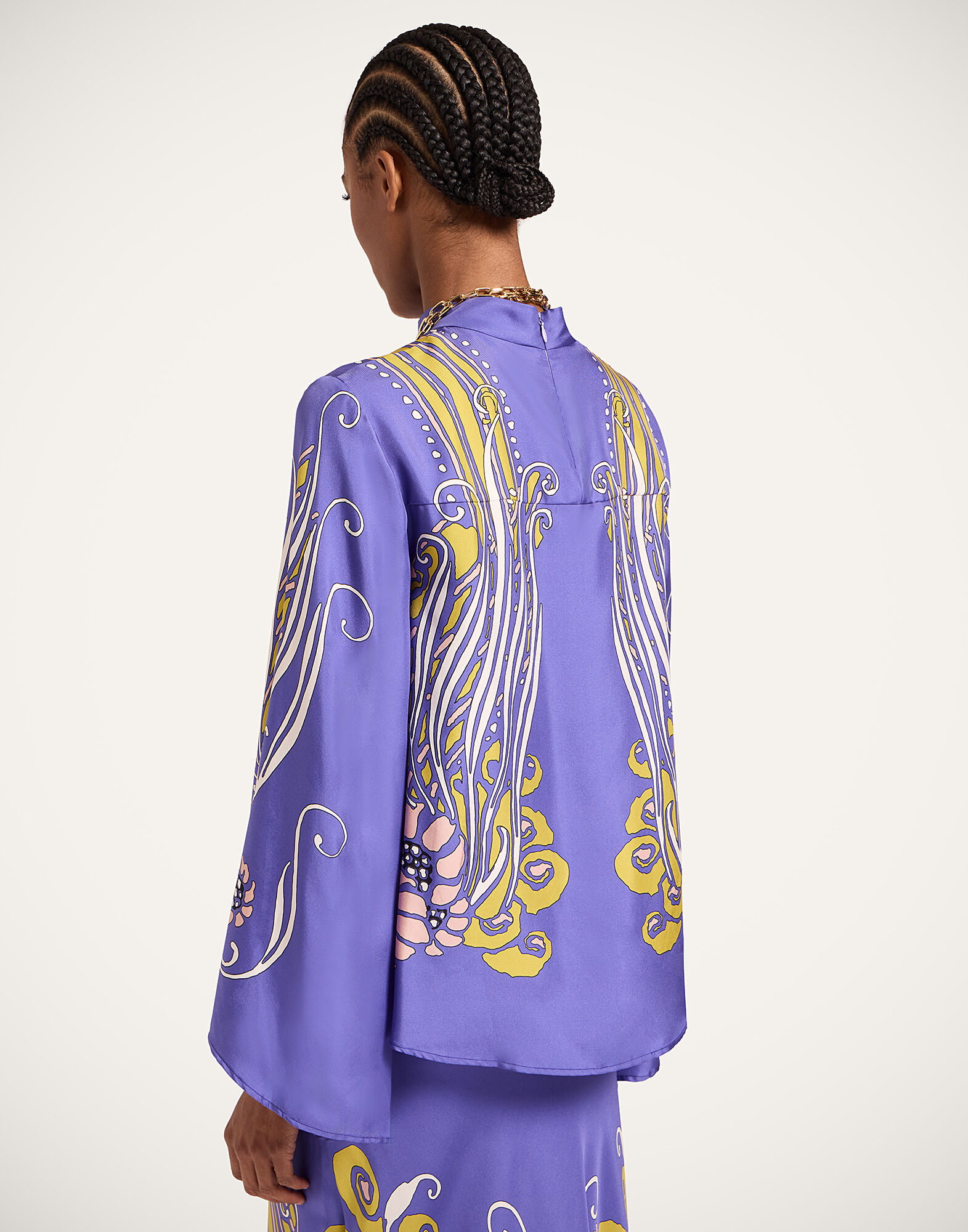 La DoubleJ Make An Exit Top Atlantis Plac&eacute;e Purple TOP0117SIL017ATL03PU01