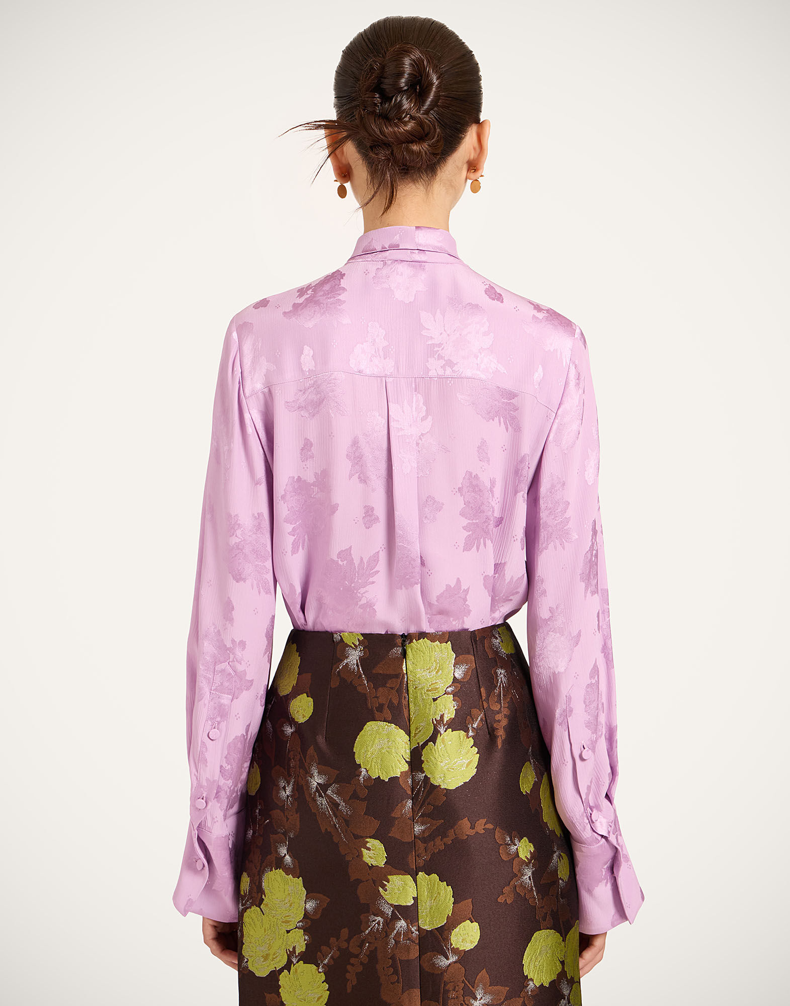 La DoubleJ Ascot Shirt Solid Lilac SHI0155JCQ133SOLIDPU02