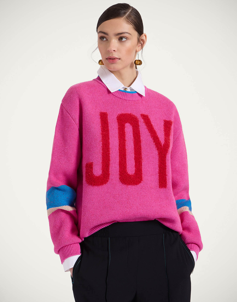 La DoubleJ Joy Sweater La DoubleJ Joy Sweater Color Block Pink & Red PUL0248KNI156VA353PI01