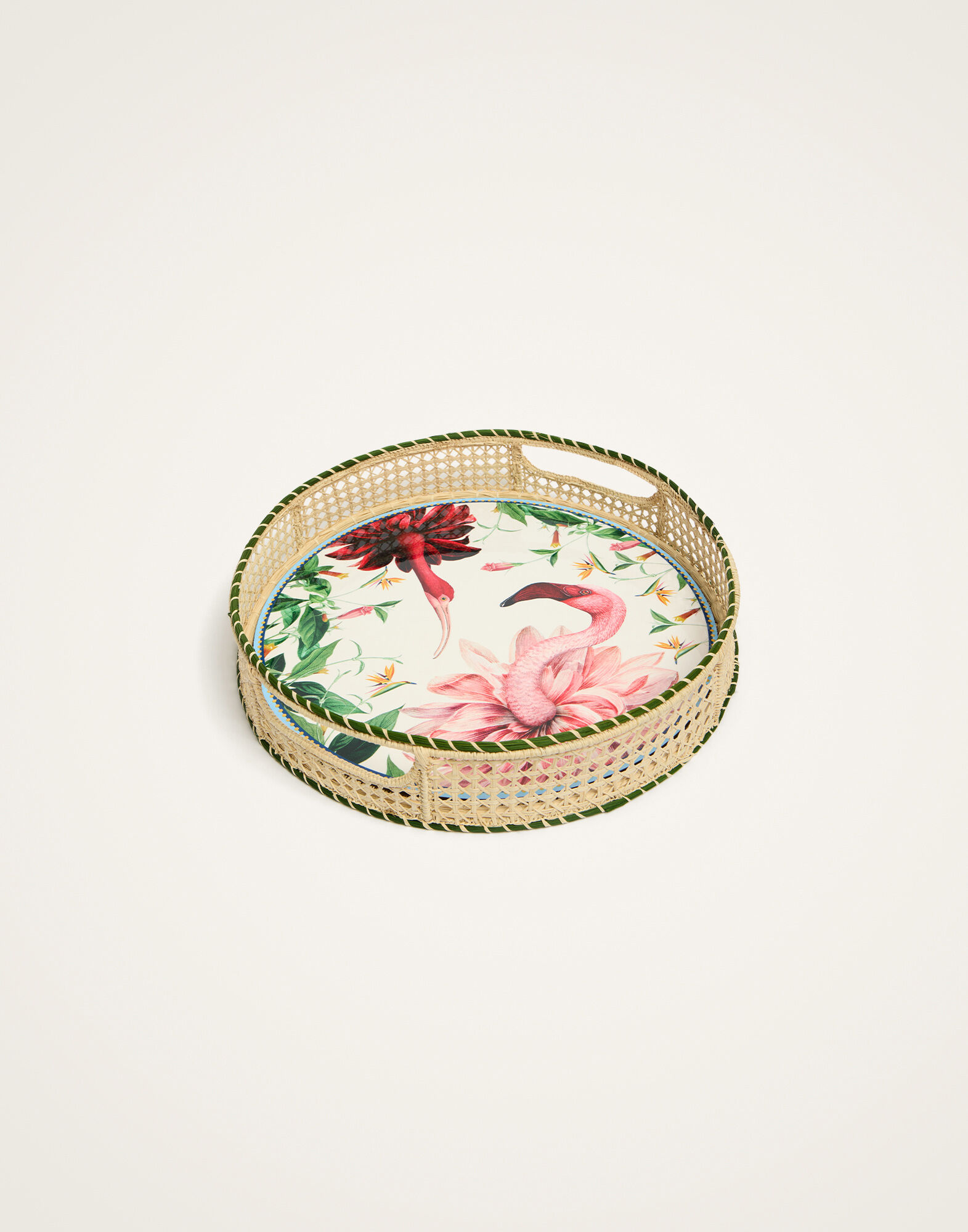 La DoubleJ Disk Placemat Birdbloom Ivory PMT0016CRK001BIB01WH04