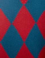 La DoubleJ Argyle Sweater Red &amp; Blue PUL0091KNI064VA183RE01
