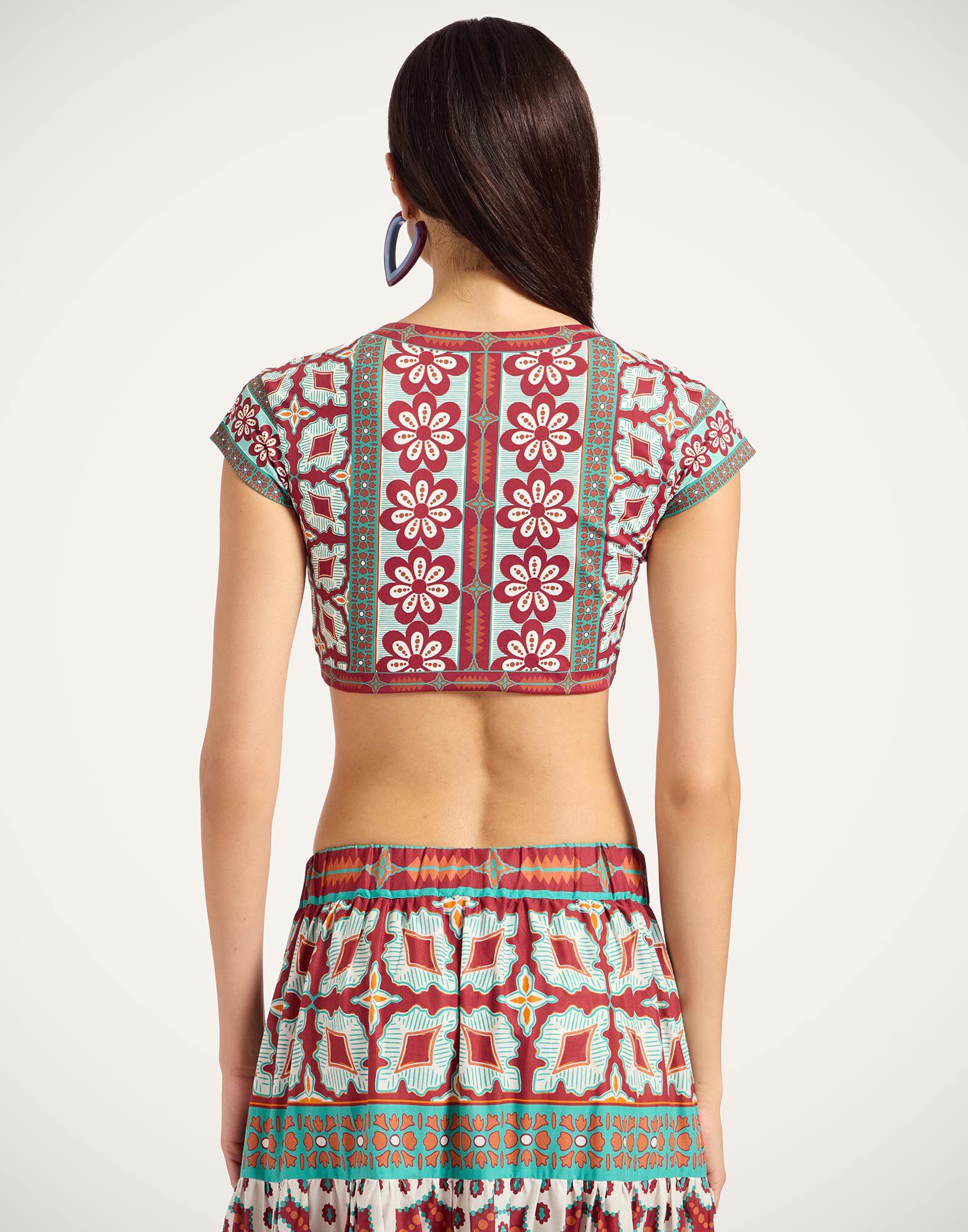 La DoubleJ Bardot Top Pagoda Plac&eacute;e Rust SWI0094LYC006PAG01OR04