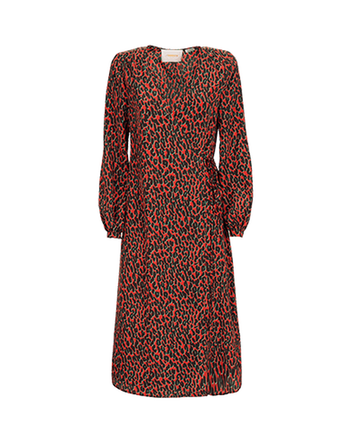 LaDoubleJ Wrap Dress Leopard Rosso DRE0083SPO001LEO0002