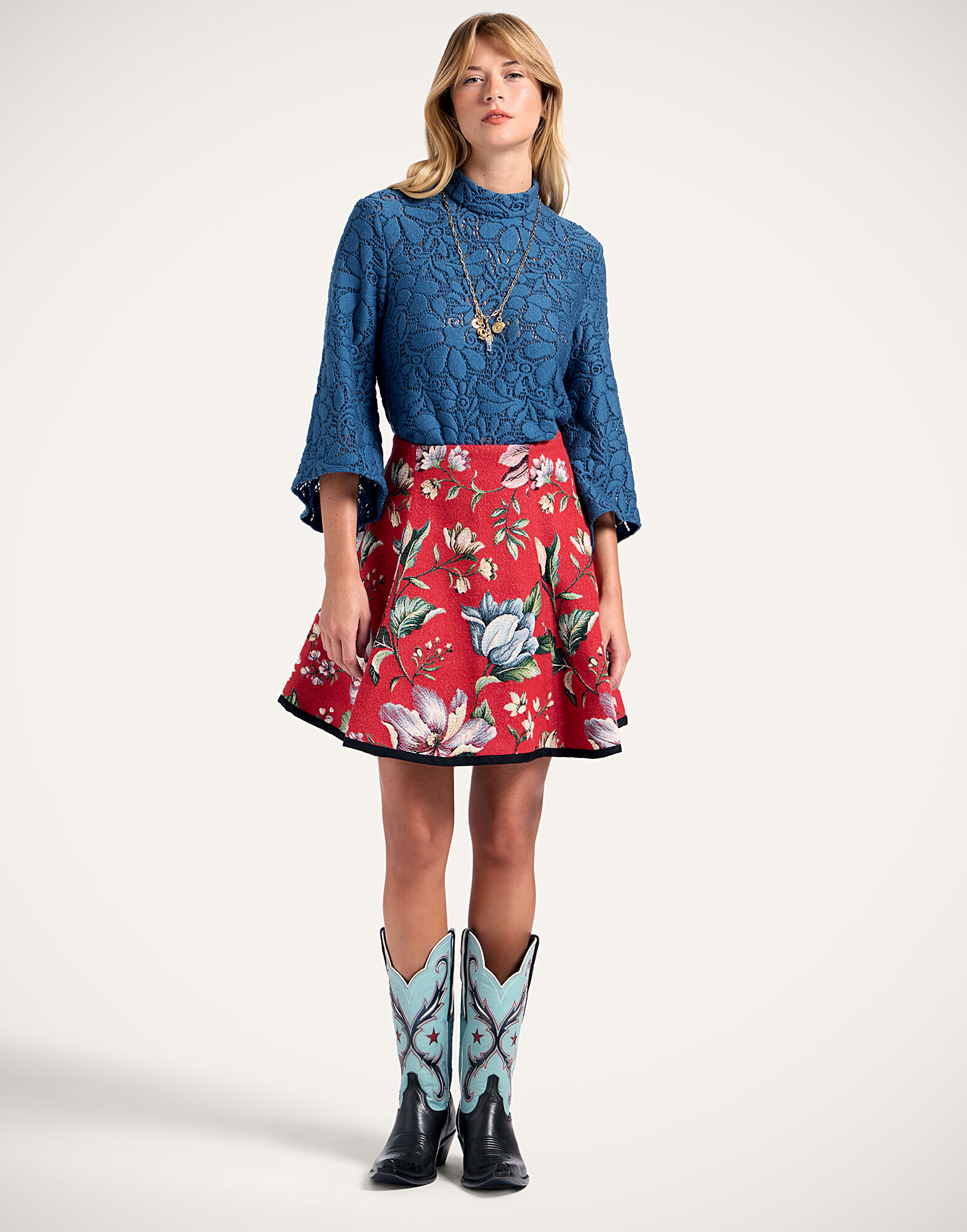 La DoubleJ Lacey Make An Exit Top Solid Blue TOP0108LAC003SOLIDBU03