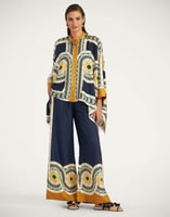 La DoubleJ Palazzo Pants La DoubleJ Palazzo Pants Mudejar Placée Blue TRO0026SIL006MUD01BU03