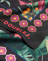 La DoubleJ Foulard 90 La DoubleJ Foulard 90 Zooflora Butterbird Placée Black SCA0067SIL006BTB03BL01