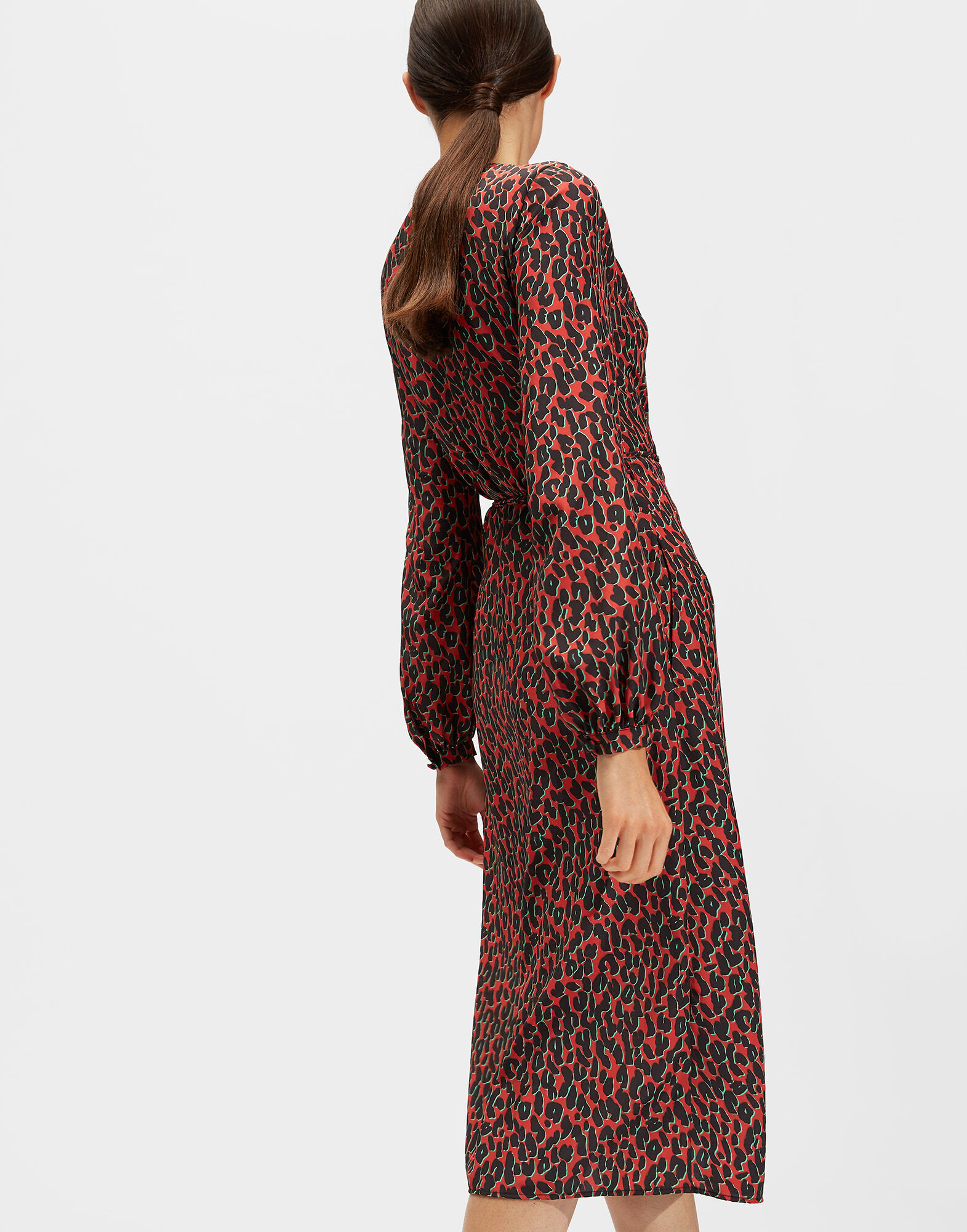 LaDoubleJ Wrap Dress Leopard Rosso DRE0083SPO001LEO0002