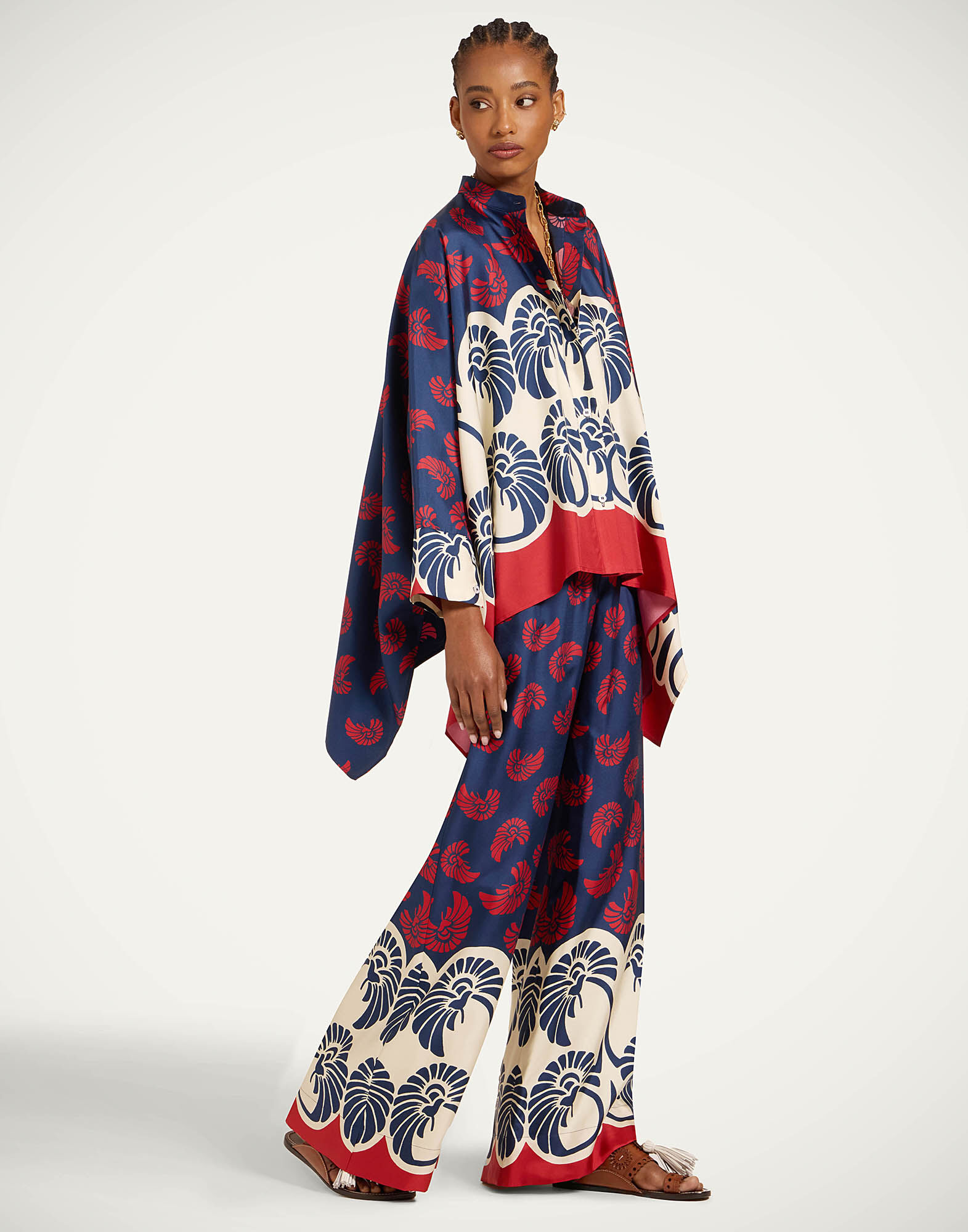 La DoubleJ Palazzo Pants Palmetto Plac&eacute;e TRO0003SIL001PIG01BU06