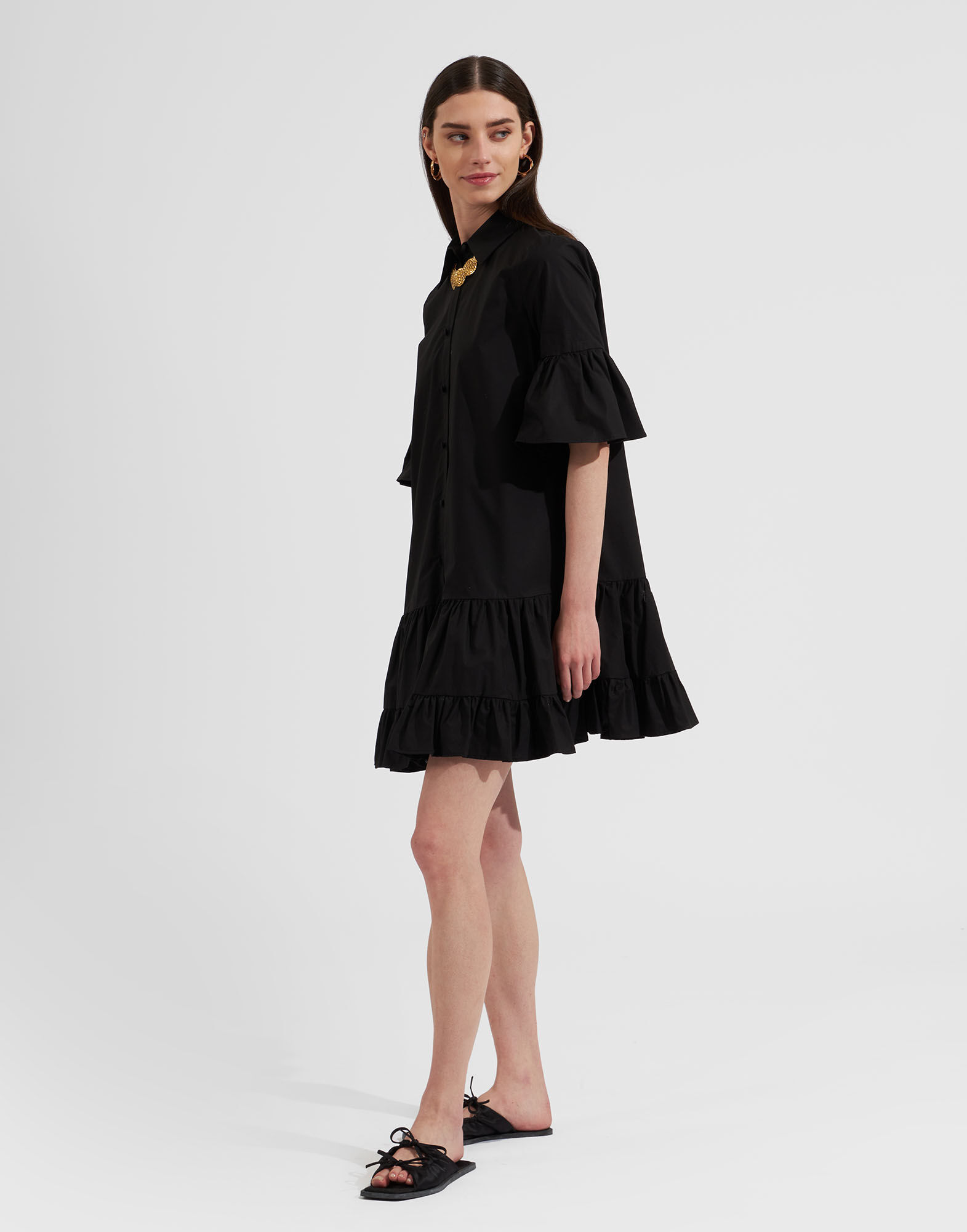 Solid black dress new arrivals