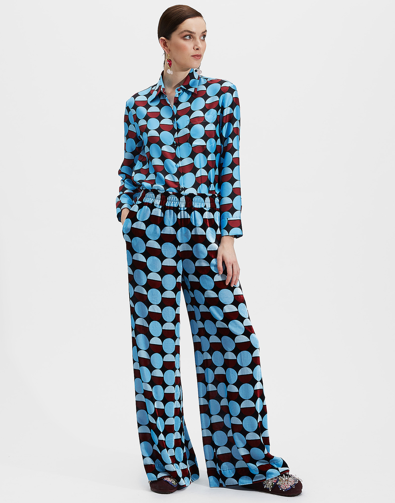 LaDoubleJ Palazzo Pants LaDoubleJ Palazzo Pants Sfere Azzurro TRO0003VEL004SFE0003