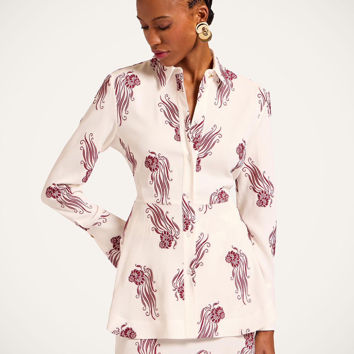  La Doublej Shirts & Tops Women - Iris Shirt Lemuria White L 67% Acetate 18% Viscose 12% Polyester 3% Elastane 