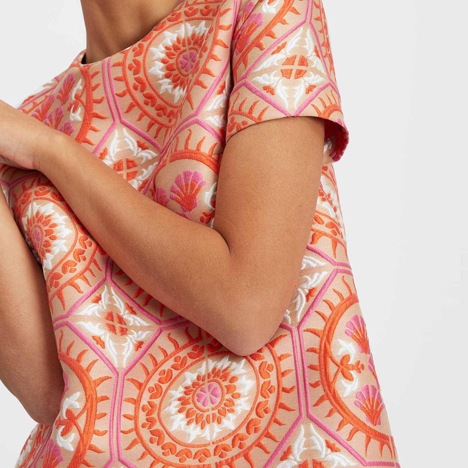 La Doublej Mini Swing Dress In Sun Orange